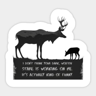 wolf and deer, wolf is my spirital animal Sticker